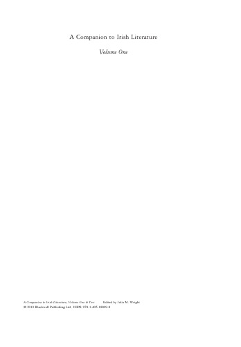 A Companion to Irish Literature, Volume One & Two