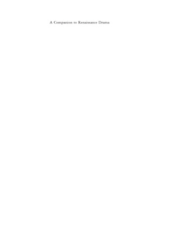 A Companion to Renaissance Drama