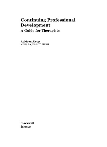 Continuing Professional Development: A Guide for Therapists