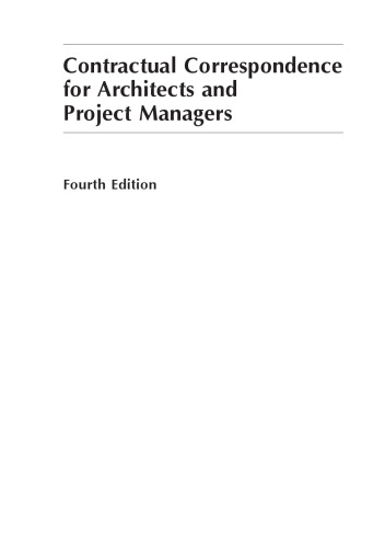 Contractual Correspondence for Architects and Project Managers, Fourth Edition