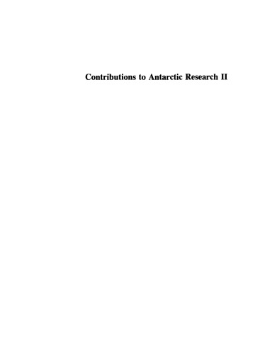 Contributions to Antarctic Research II