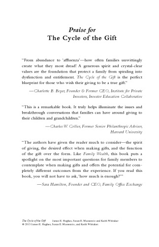 The Cycle of the Gift: Family Wealth and Wisdom