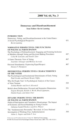 Democracy and Disenfranchisement, Volume 64