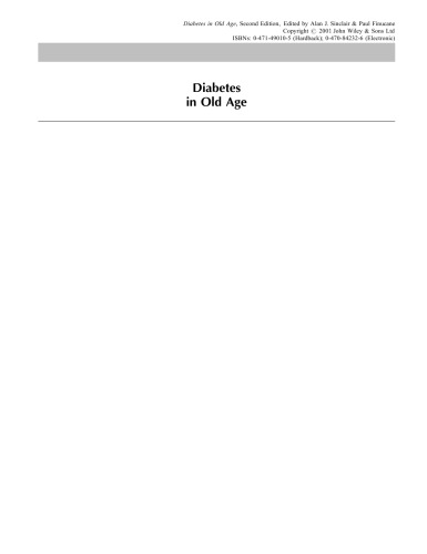 Diabetes in Old Age, Second Edition