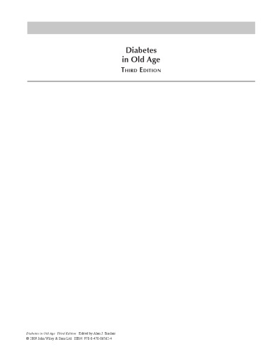 Diabetes in Old Age, Third Edition