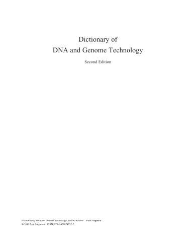 Dictionary of DNA and Genome Technology, Second Edition