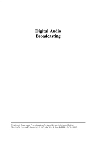 Digital Audio Broadcasting: Principles and Applications of Digital Radio, Second Edition