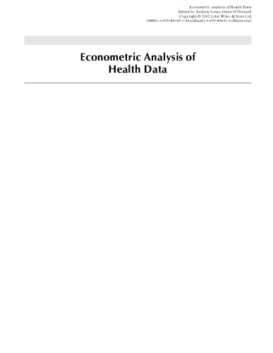Econometric Analysis of Health Data