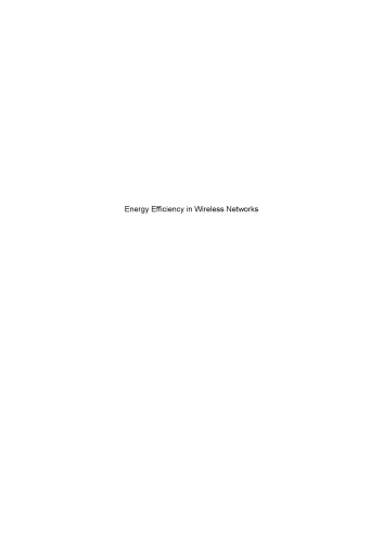 Energy Efficiency in Wireless Networks