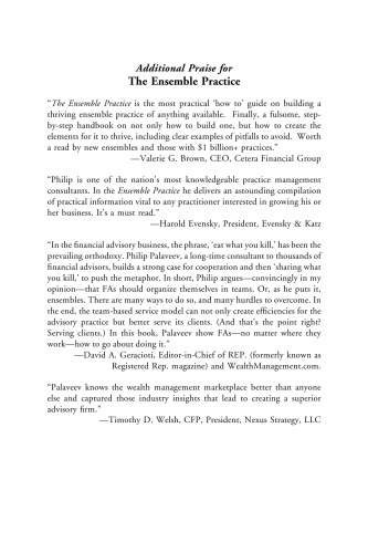 The Ensemble Practice: A Team-Based Approach to Building a Superior Wealth Management Firm