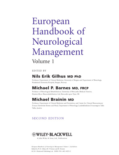 European Handbook of Neurological Management, Second Edition, Volume 1, Second Edition