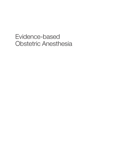 Evidence-based Obstetric Anesthesia