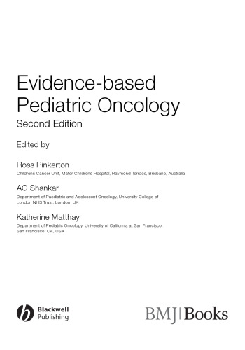 Evidence-based Pediatric Oncology, Second Edition