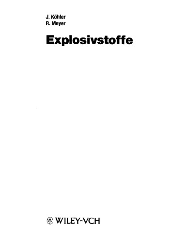 Explosivstoffe, Neunte, uberarbeitete und erweiterte Auflage