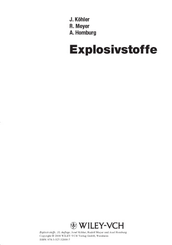 Explosivstoffe, Tenth Edition
