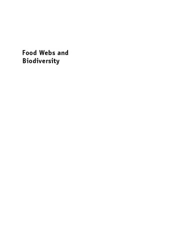 Food Webs and Biodiversity: Foundations, Models, Data