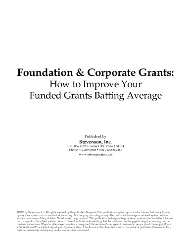 Foundation & Corporate Grants: How to Improve Your Funded Grants Batting Average
