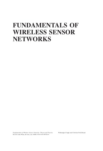 Fundamentals of Wireless Sensor Networks