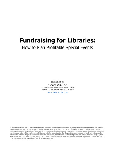 Fundraising for Libraries: How to Plan Profitable Special Events