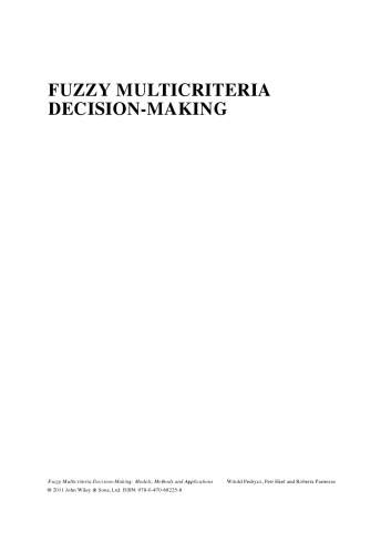 Fuzzy Multicriteria Decision-Making: Models, Methods and Applications