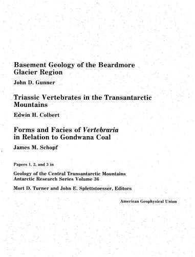 Geology of the Central Transantarctic Mountains