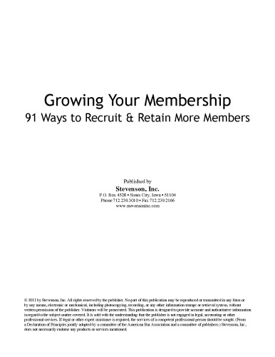 Growing Your Membership: 91 Ways to Recruit & Retain More Members