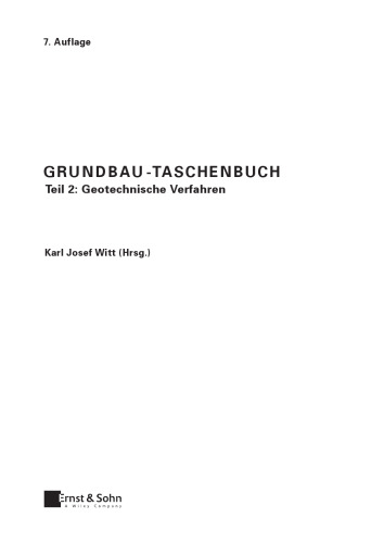 Grundbau-Taschenbuch: Teil 2: Geotechnische Verfahren, 7. Auflage