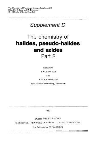 Halides, Pseudo-Halides and Azides: Volume 2 (1983)