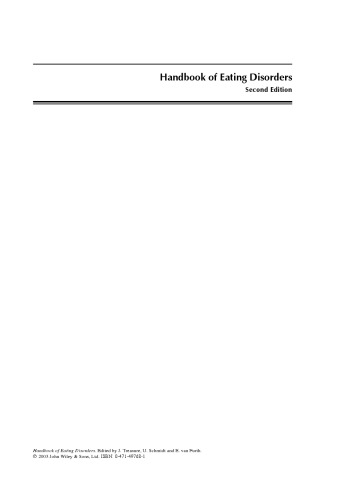 Handbook of Eating Disorders, Second Edition