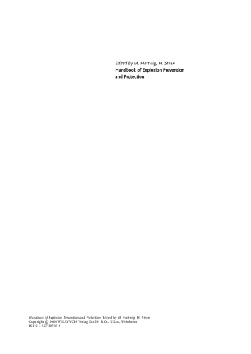 Handbook of Explosion Prevention and Protection