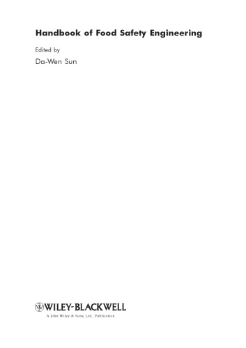 Handbook of Food Safety Engineering