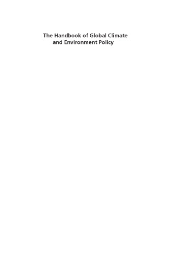 The Handbook of Global Climate and Environment Policy