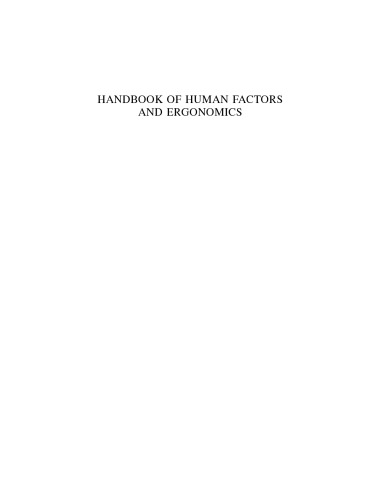 Handbook of Human Factors and Ergonomics, Third Edition