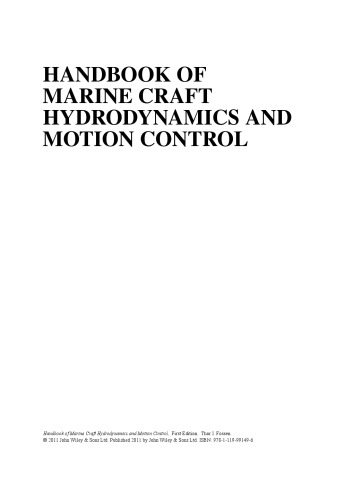 Handbook of Marine Craft Hydrodynamics and Motion Control