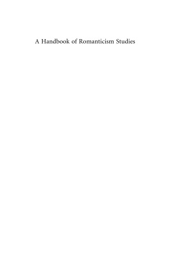 A Handbook of Romanticism Studies
