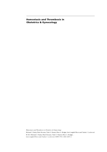 Hemostasis and Thrombosis in Obstetrics & Gynecology