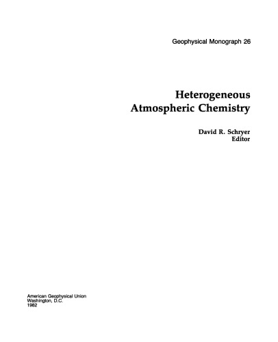 Heterogeneous Atmospheric Chemistry