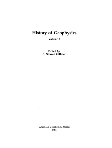 History of Geophysics: Volume 2