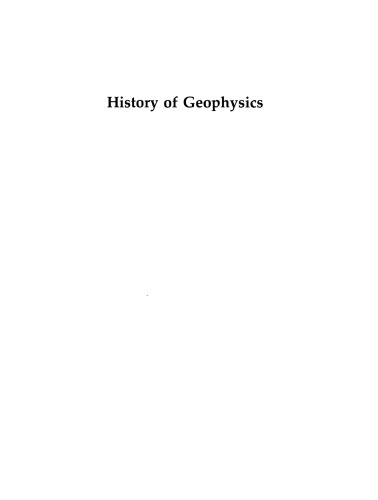 History of Geophysics: Volume 3