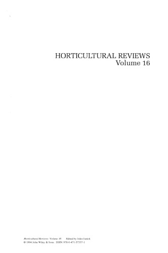 Horticultural Reviews, Volume 16