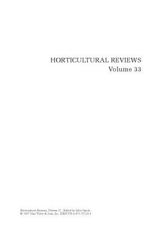 Horticultural Reviews, Volume 33