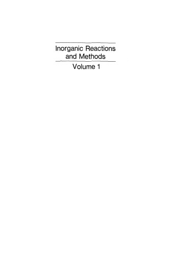 Inorganic Reactions and Methods: The Formation of Bonds to Hydrogen (Part 1), Volume 1