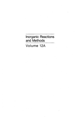 Inorganic Reactions and Methods: Formation of Bonds to Elements of Group IVB (C, Si, Ge, Sn, Pb) (Part 4), Volume 12A