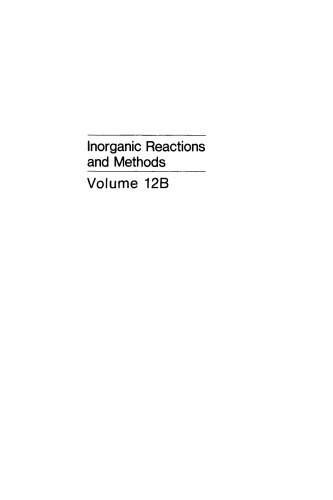 Inorganic Reactions and Methods: Formation of Bonds to Elements of Group IVB (C, Si, Ge, Sn, Pb) (Part 4), Volume 12B