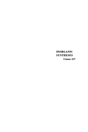 Inorganic Syntheses, Volume 14