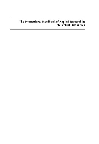 The International Handbook of Applied Research in Intellectual Disabilities