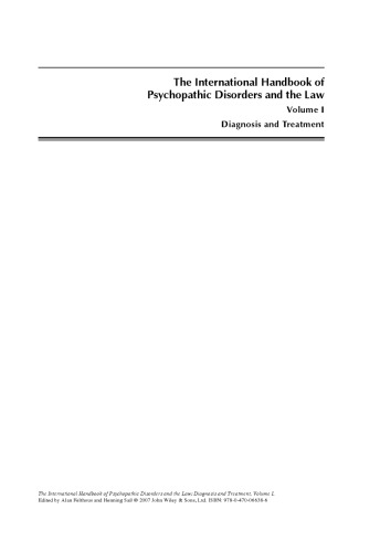 The International Handbook of Psychopathic Disorders and the Law: Laws and Policies