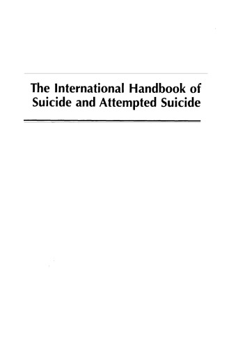 The International Handbook of Suicide and Attempted Suicide