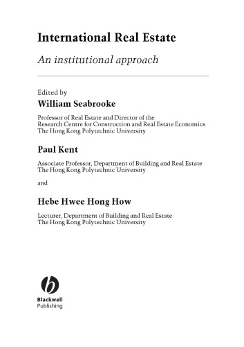 International Real Estate: An Institutional Approach