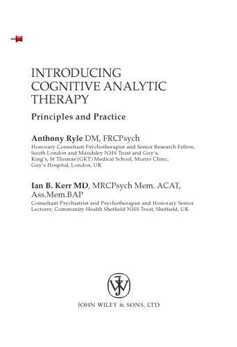 Introducing Cognitive Analytic Therapy: Principles and Practice